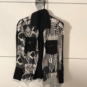 Mondo Guerra Sheer Graphic Print Button-Up Shirt